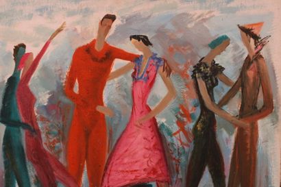 Jean BURKHALTER (1895-1982), Le Bal, Oil...