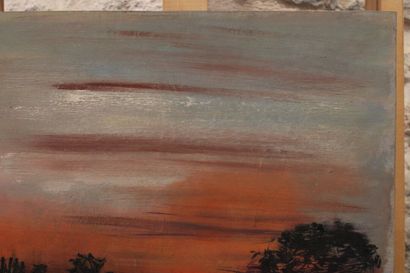 Jean BURKHALTER (1895-1982), Soleil couchant,...