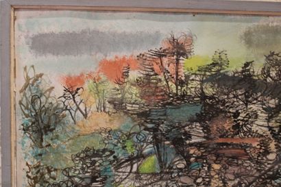 Jean BURKHALTER (1895-1982), Paysage, Gouache...