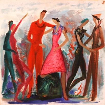 Jean BURKHALTER (1895-1982), Le Bal, Oil...
