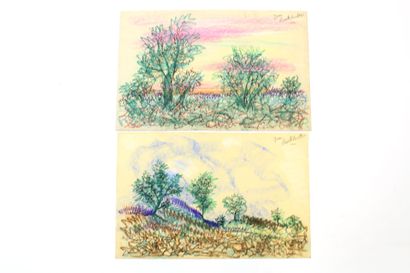 Jean BURKHALTER (1895-1982) , Landscapes,...
