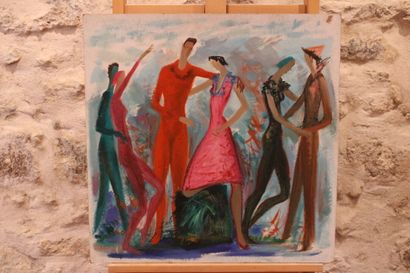 Jean BURKHALTER (1895-1982), Le Bal, Oil...