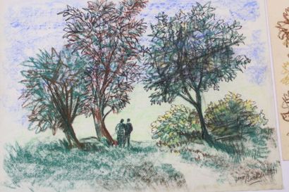 Jean BURKHALTER (1895-1982) , Paysages animés,...