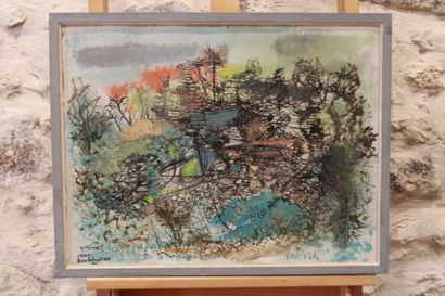 Jean BURKHALTER (1895-1982), Paysage, Gouache...