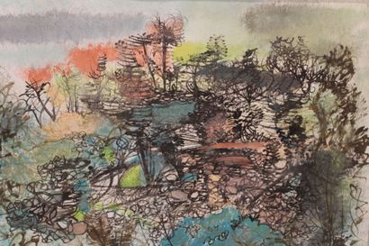 Jean BURKHALTER (1895-1982), Paysage, Gouache...
