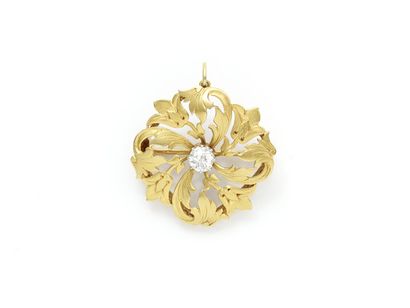 Broche pendentif en or 750 millièmes satiné,...