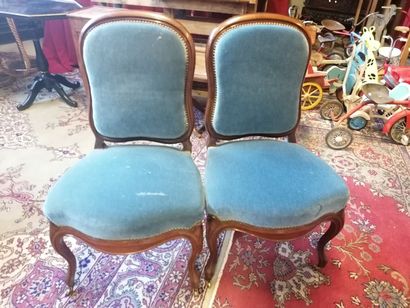 Paire de 2 chaises, Louis Philippe, pieds...