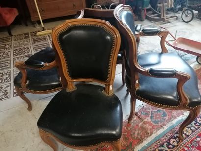 Ensemble de 4 chaises (dont 3 à accotoirs),...