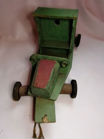 Jouet de parquet camion en bois vert, H58cm,...