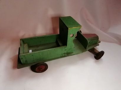 Jouet de parquet camion en bois vert, H58cm,...