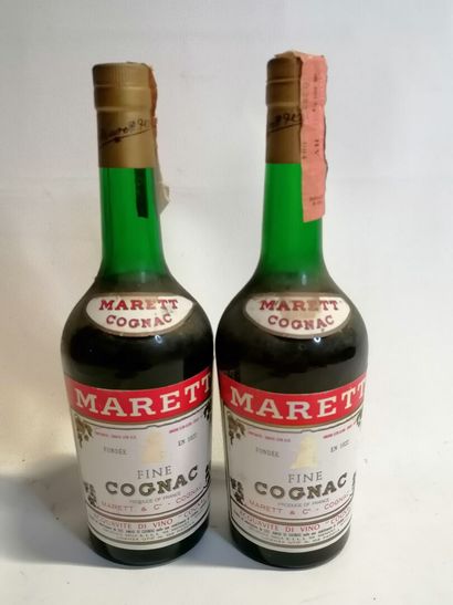 
COGNAC, 2 bottles MARETT 70cl (sold as is...