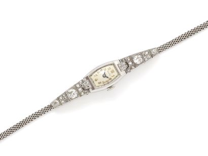 Montre bracelet de dame en or gris 750 et...