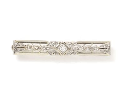 Brooch barrette in white gold 750 and platinum...