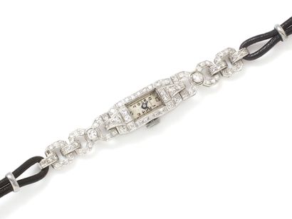Montre bracelet de dame en platine 850 millièmes,...