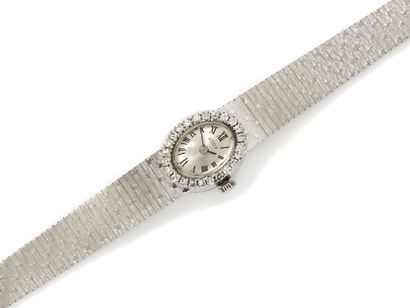 Montre bracelet de dame en or gris 750 millièmes,...