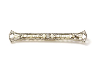 Belle broche barrette en or et platine 850...
