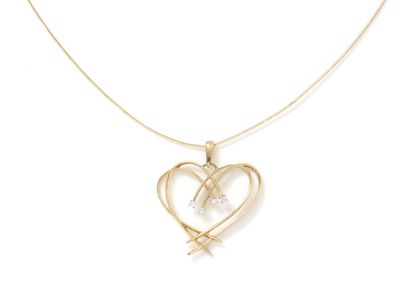 Pendant in gold 750 thousandths, stylizing...