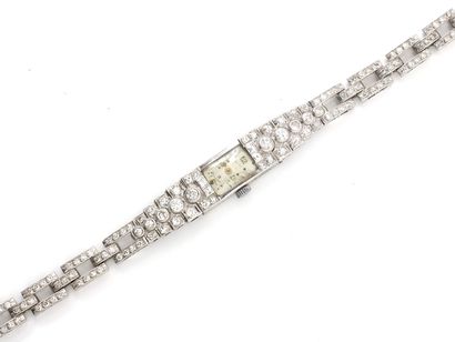 Montre bracelet de dame en platine 850 millièmes,...