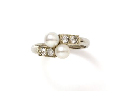 Ring you and me in white gold 750 thousandths,...