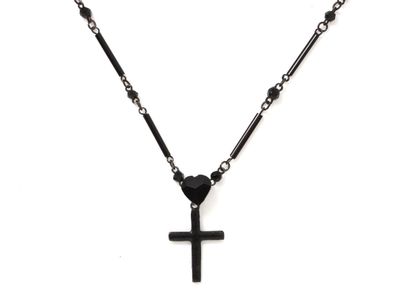Necklace of mourning in gold 750 thousandth...