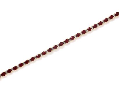 Articulated bracelet in gold 750 thousandths,...