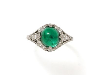 Ring in platinum 850 thousandth, delicately...