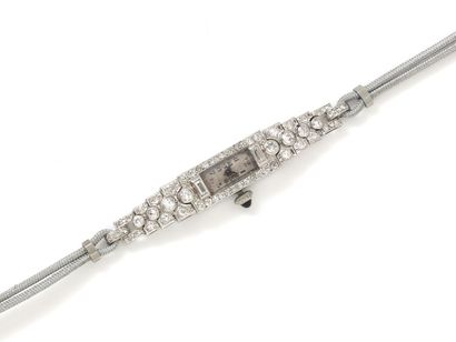 Montre bracelet de dame en platine 850 millièmes,...