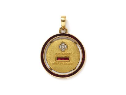 Medal of love in gold 750 thousandths, carrying...