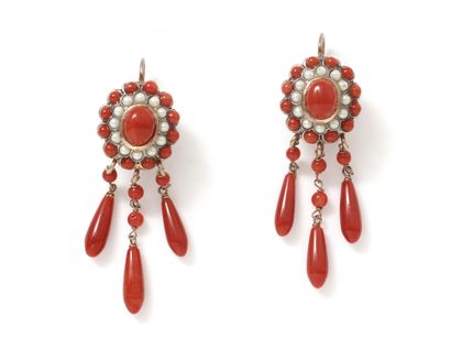Pair of earrings in vermeil 800 thousandth...