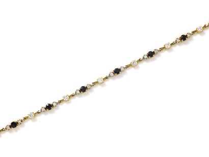 Bracelet 2 tones of gold 750 thousandths,...