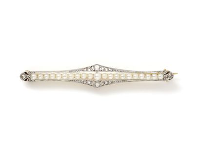 Delicate brooch barrette in gold 750 and...