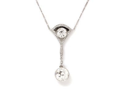 Delicate necklace in platinum 850 thousandths...