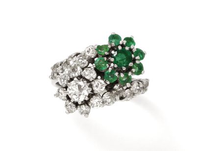 Ring you and me in platinum wire 850 thousandth,...