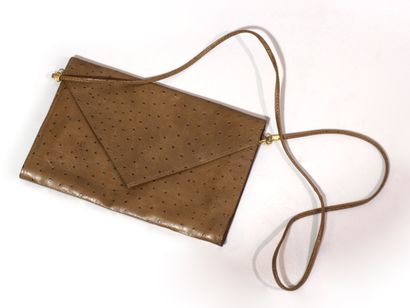 Set of 3 leather and fabric handbags, one...