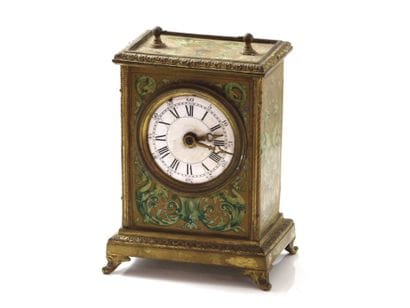 Gilt-brass desk clock, decorated with foliate...