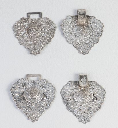 A pair of cape clasps, 19th century, richly...
