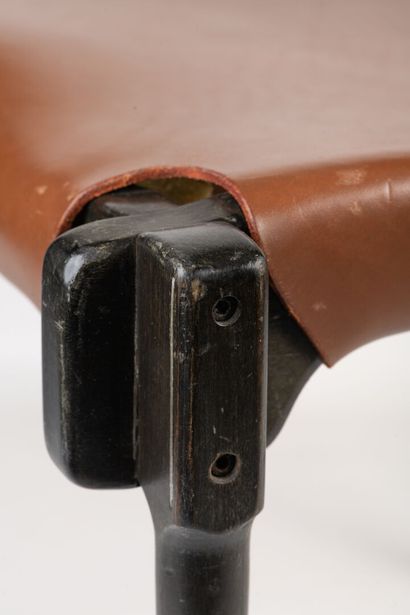 Otto Frei (1925-2015) Wood and leather chair,...