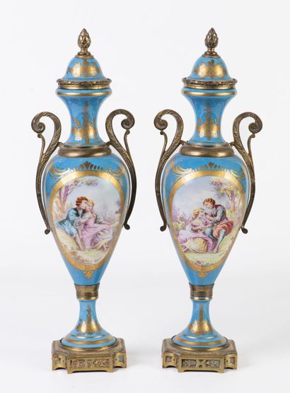 In the taste of Sèvres. A pair of porcelain...