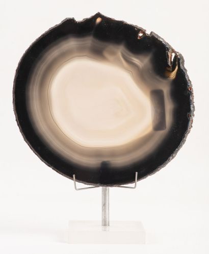 Uruguayan agate slice with minimalist natural...