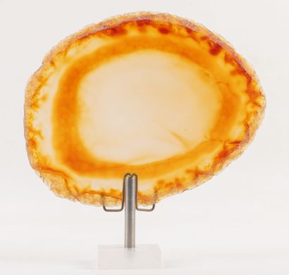 Thin slice of polished agate from Uruguay....