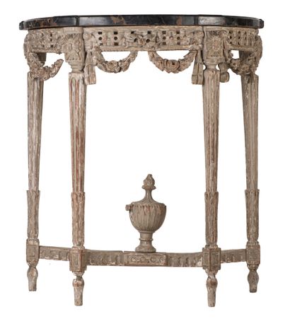 Louis XVI period half-moon console resting...