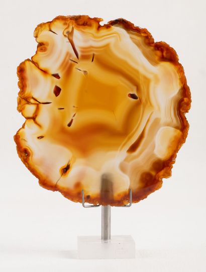 Thin slice of polished agate from Uruguay....