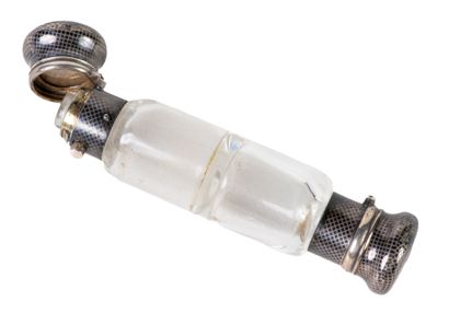 silver crystal double scent bottle. London,...
