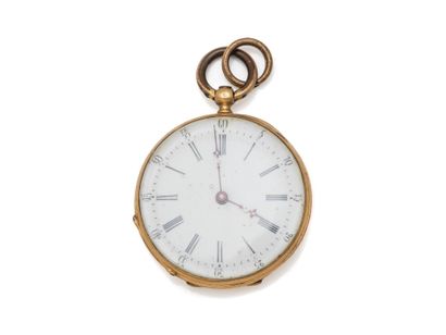 Pocket watch in 750 thousandths gold, white...