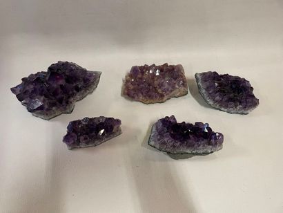 Lot de 5 Améthystes de divers taille