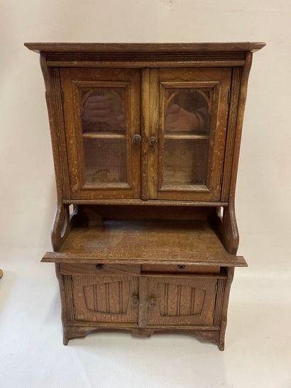Buffet deux corps en bois pour poupée H 50...