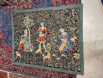 Wool tapestry depicting a scene from daily...