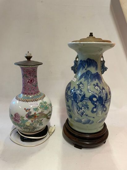 Un lot de deux pieds de lampes dans le goût...