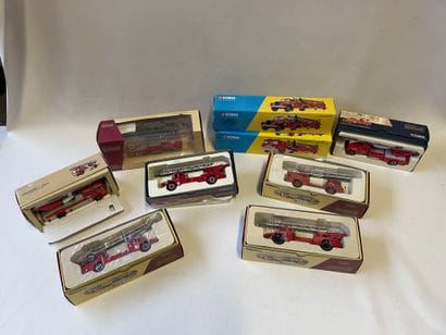 Un lot de 9 camions de pompiers, édition...