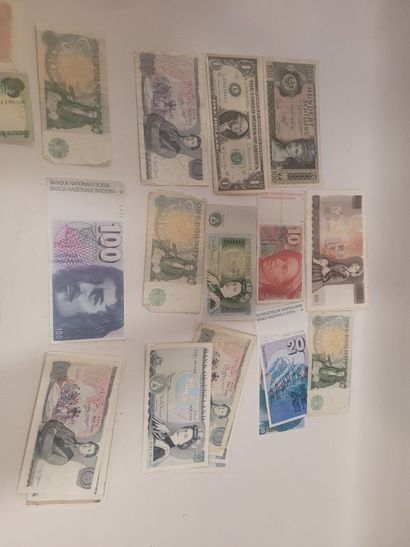 Lot de billets étranger suisse, Espagne,...